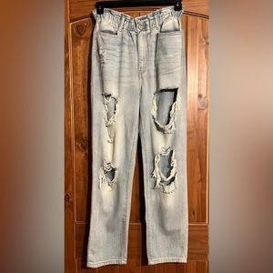 Kancan destroyed jeans Size 9 juniors light blue